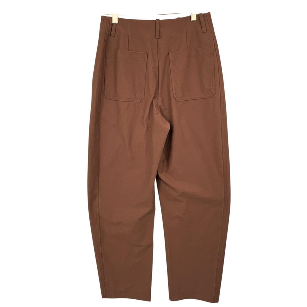 Athleta Skyline High Rise Barrel Leg Pants Womens 6 Tall Mineral Brown Pockets - Picture 3 of 11